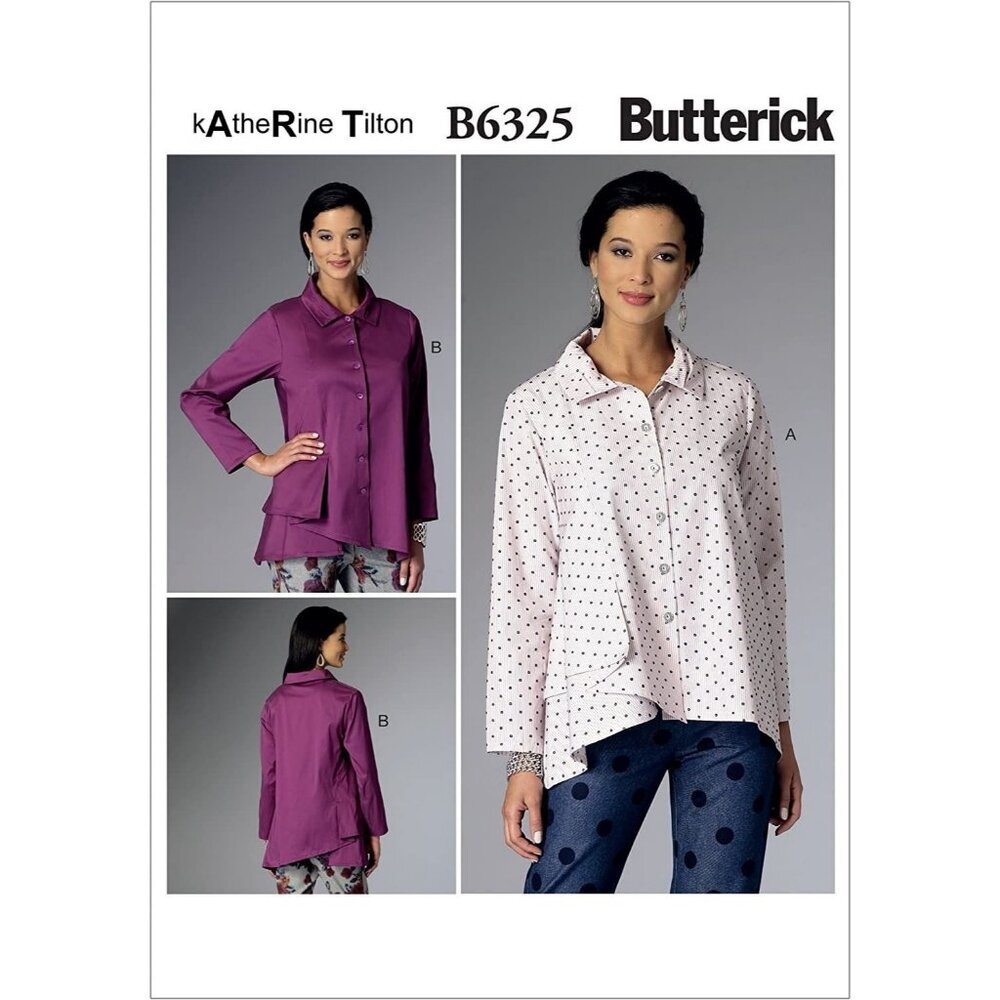 Butterick Sewing Pattern 6325 Shirt Top Blouse Misses Size XS-M